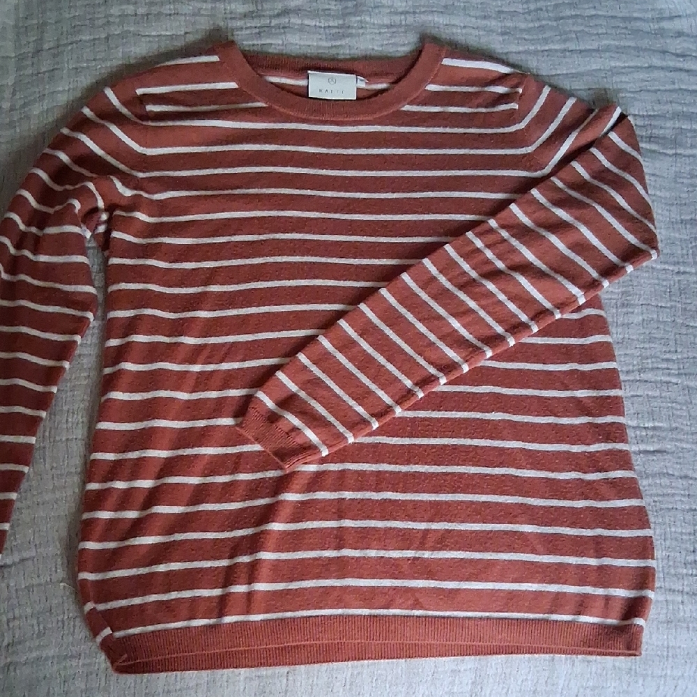 Kaffe Womens Striped Crewneck Sweater